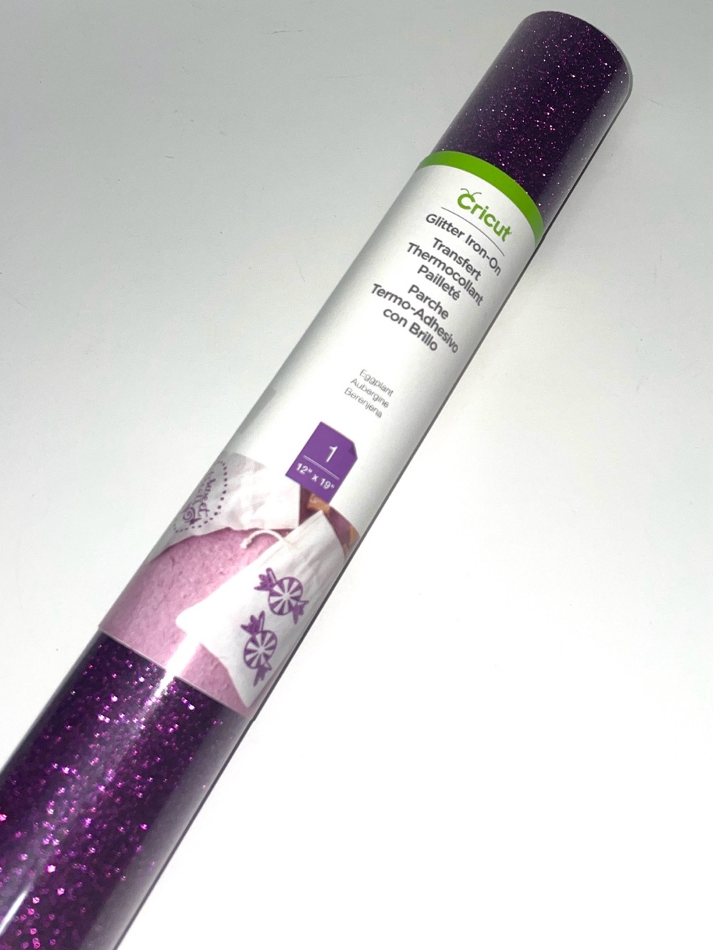 Cricut Purple Glitter Iron-On Transfer Vinyl 12”x19”